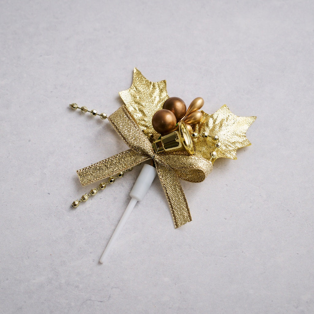 クリスマスケーキ 飾りピック オーナメント(Noel,ヒイラギ)