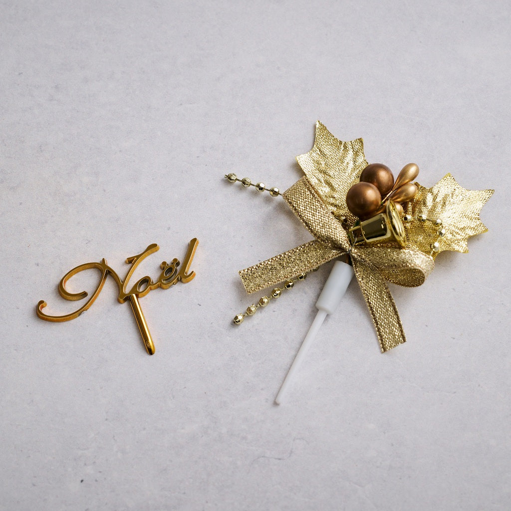 クリスマスケーキ 飾りピック オーナメント（Noel,ヒイラギ）